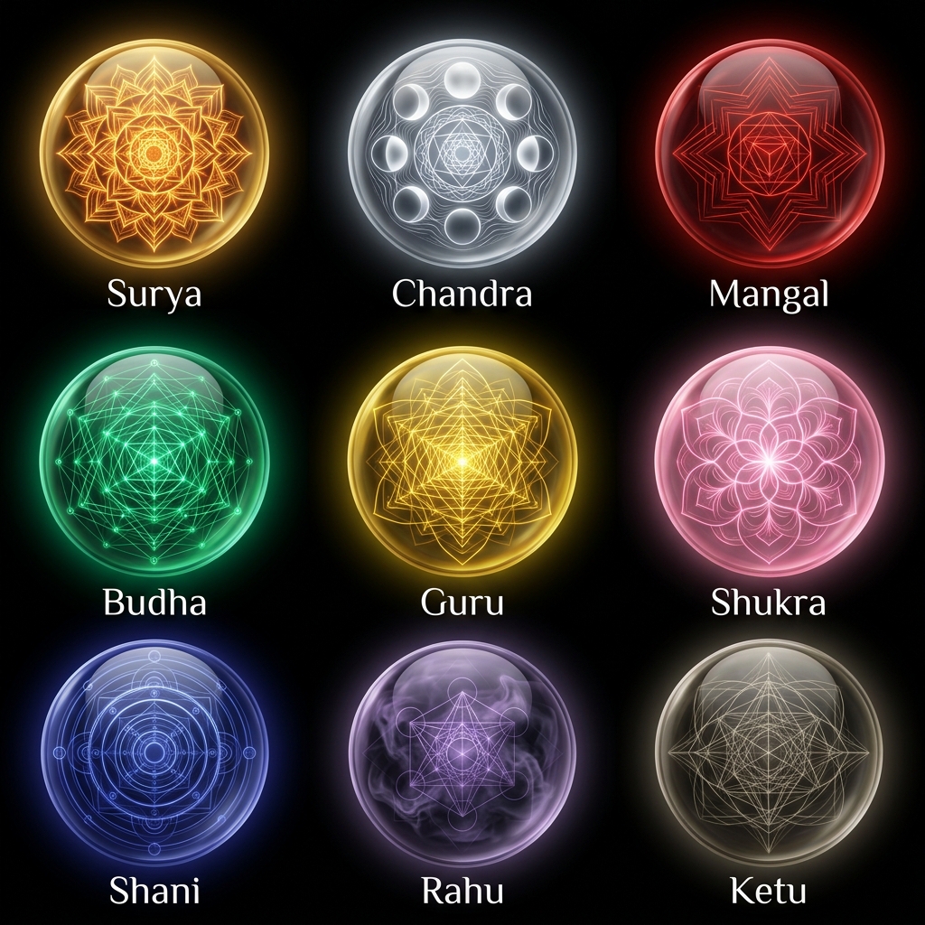 Nine Vedic Grahas in Classical Astrology